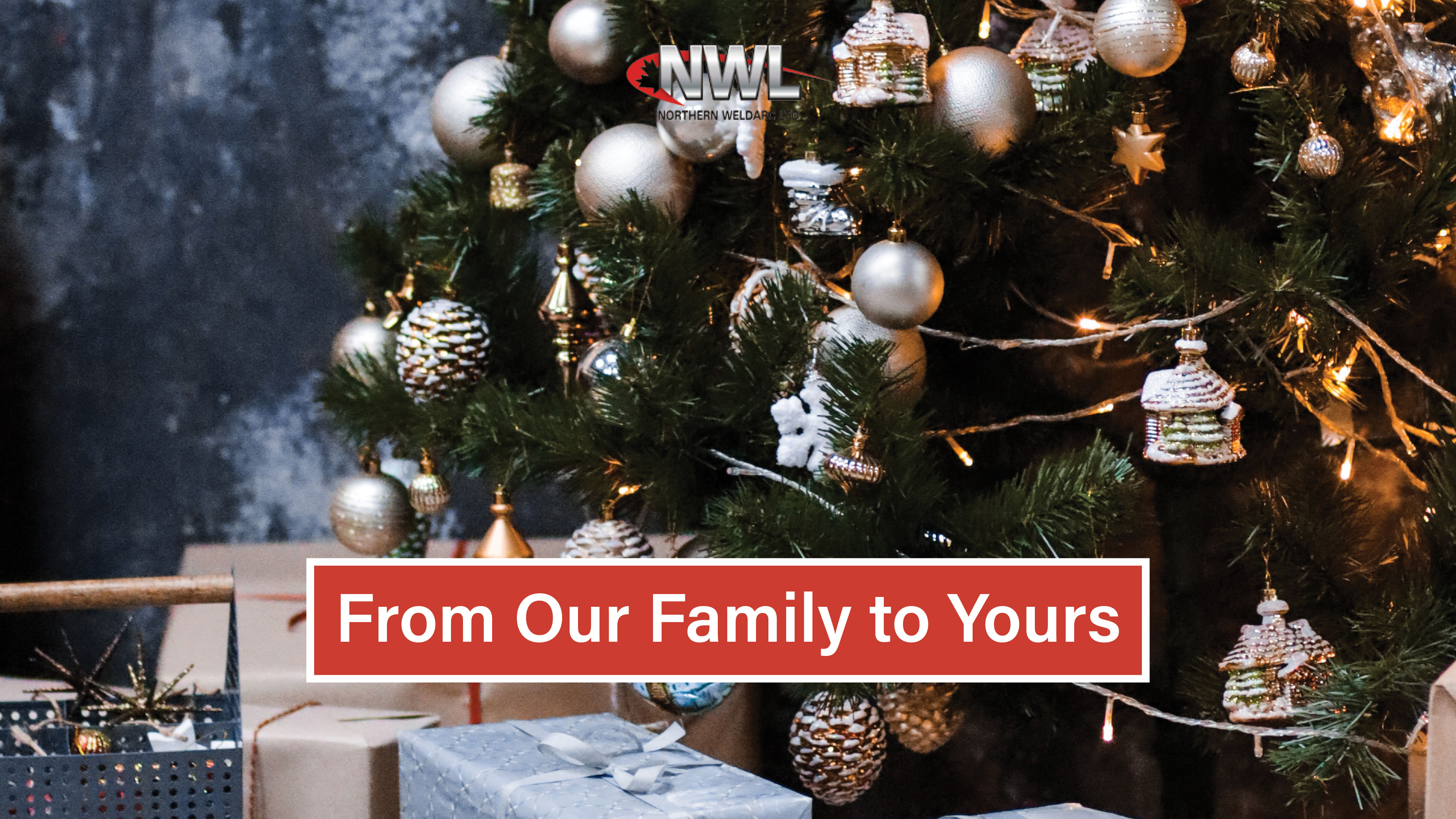 Christmas tree with ornaments and lights